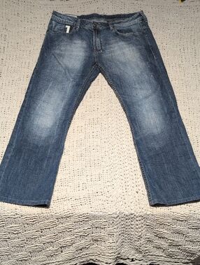 Buffalo David Bitton Men's Faded Blue Relaxed Straight Jeans